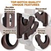 Gun Rack Wall Mount Hold Up Displays Horizontal Gun Rack and Shotgun Hooks Store Rifle Shotgun Bow Real Hardwood Hanger Brown Umber