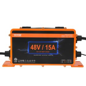 VEVOR 48 Volt 15 AMP Golf Cart Smart Battery Charger for Club Car 3-Pin Round