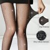 2Pcs Women's Glitter Tights, Sparkle Rhinestone FishnetsTights